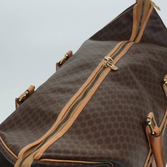 CELINE Macadam Canvas Boston Bag PVC Leather Brown Auth mr364 - Picture 7 of 16